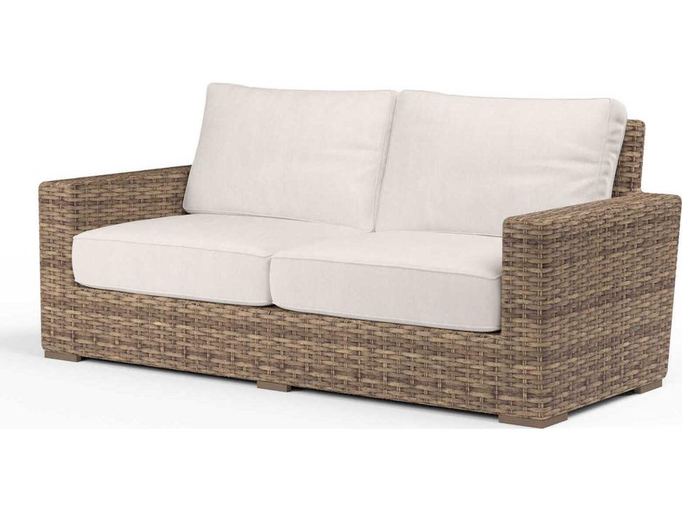 Havana All-Weather Wicker Outdoor Loveseat in Weathered Tobacco Leaf