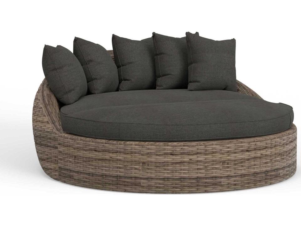 Havana Tobacco Wicker Cushion Lounge Bed