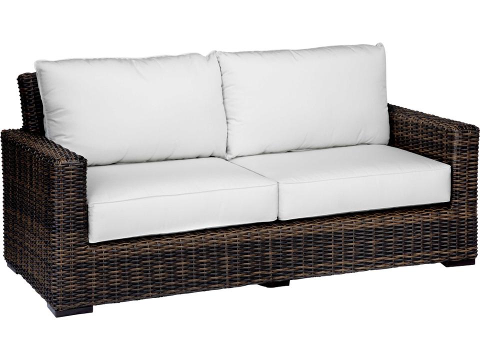 Montecito Wicker Cushion Loveseat in Cognac