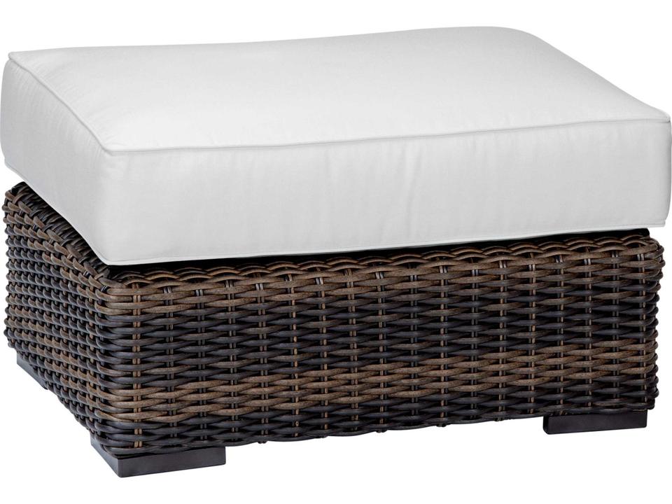 Quick Ship Montecito Wicker Cushion Ottoman