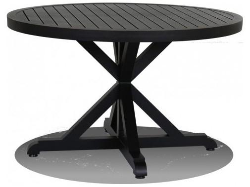 Monterey 48 Inch Round Aluminum Dining Table in Espresso Old World Copper