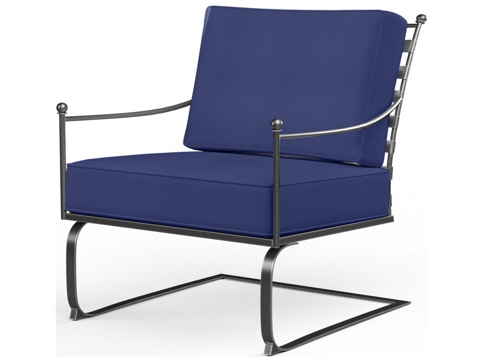 Provence Wrought Iron Spring Patio Club Chair