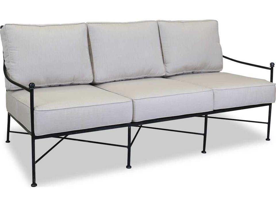 Provence Wrought Iron Outdoor Sofa with Sunbrella Cushions