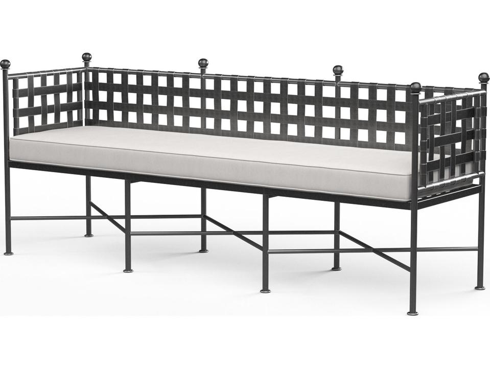 Provence Wrought Iron Outdoor Bench in Century Pewter