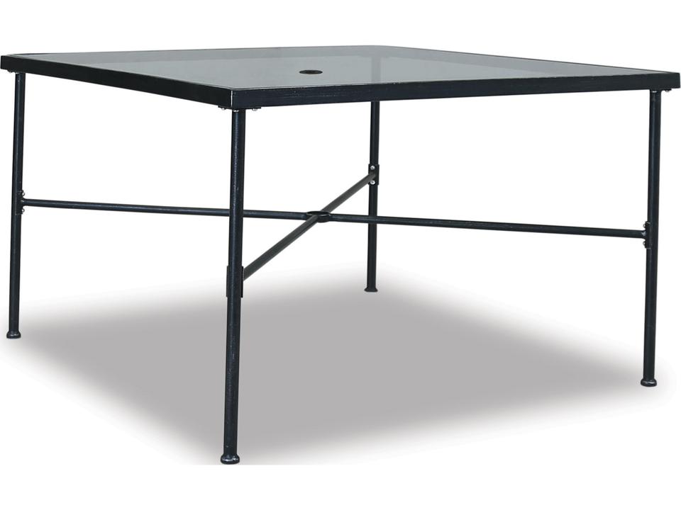 Provence 44-Inch Square Glass Top Dining Table in Century Pewter