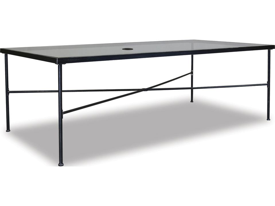 Provence 84-Inch Rectangular Dining Table with Glass Top in Century Pewter