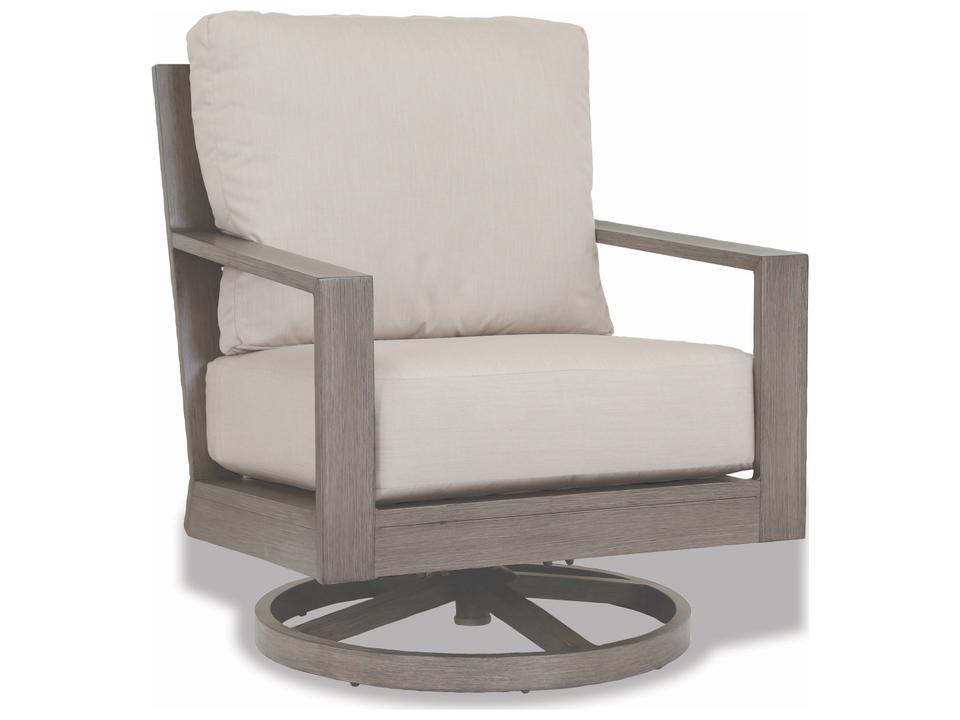 Laguna Aluminum Swivel Rocking Lounge Chair in Canvas Flax