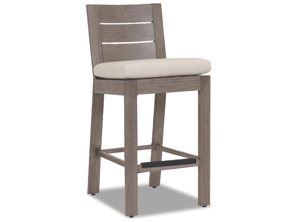 Laguna Aluminum Bar Stool with Sunbrella Canvas Flax