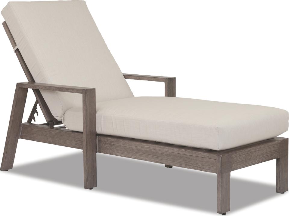 Laguna Aluminum Adjustable Chaise with Sunbrella Canvas Flax