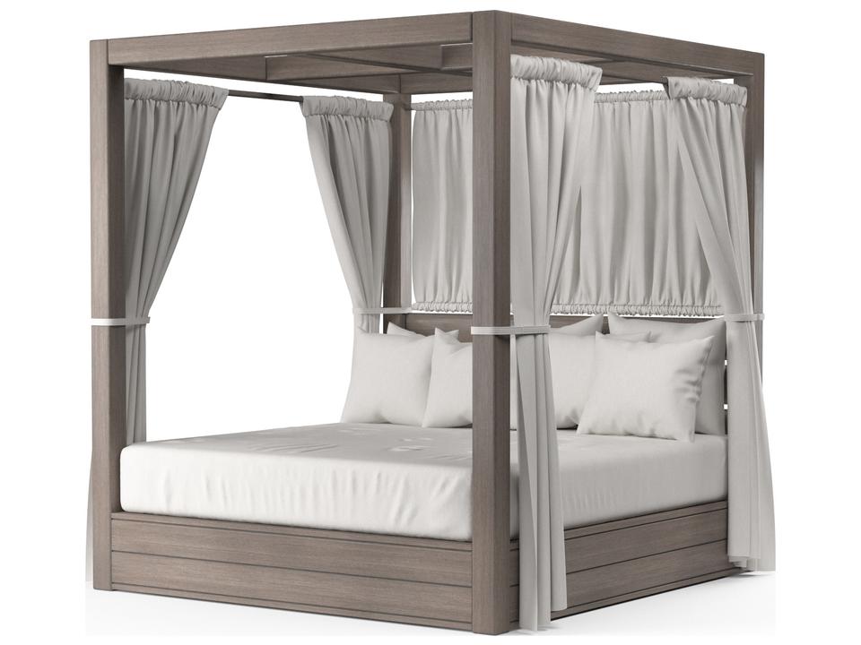Laguna Aluminum Cushion Patio Lounge Bed in Canvas Flax