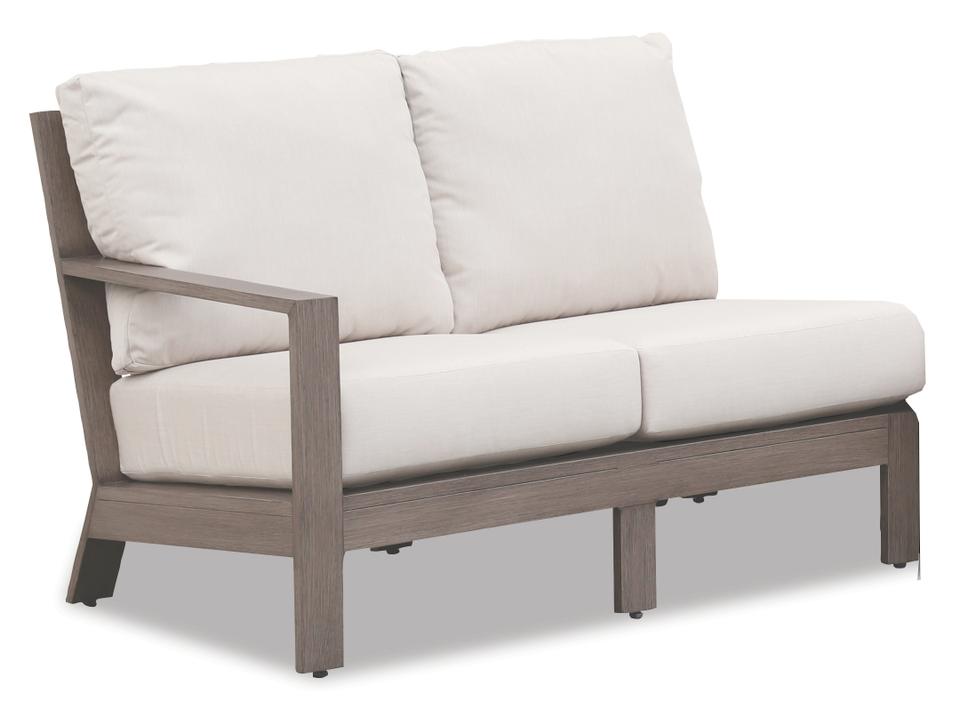 Laguna Aluminum Brushed Driftwood Left Arm Loveseat