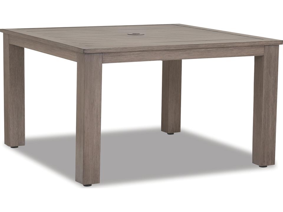 Laguna 48-Inch Square Dining Table in Driftwood Aluminum