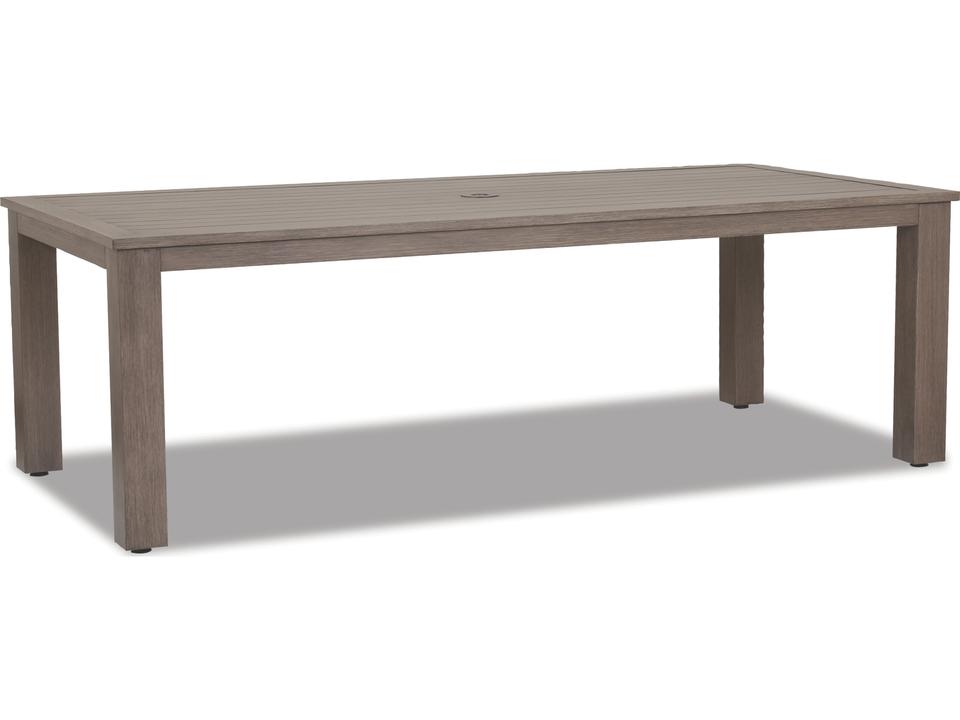 Laguna 90 Inch Rectangular Aluminum Dining Table in Driftwood