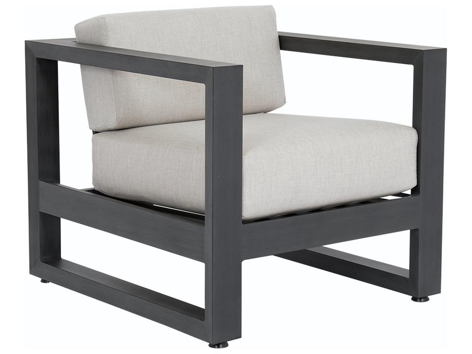 Redondo Aluminum Lounge Chair with Sunbrella Cast Silver Cushion in Slate