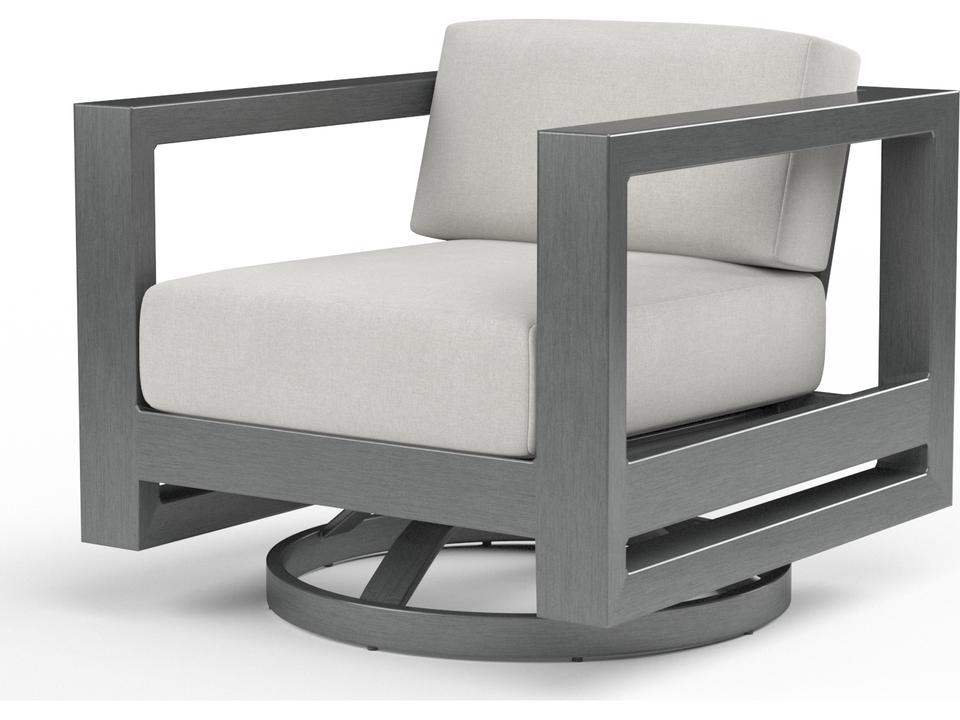 Redondo Swivel Club Chair with Sunbrella Cast Silver Cushion