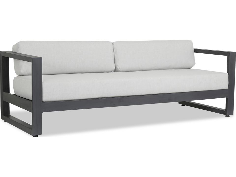 Redondo Aluminum Sofa with Sunbrella Cast Silver Cushions