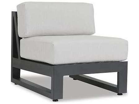 Redondo Armless Lounge with Sunbrella Cushions in Cast Silver
