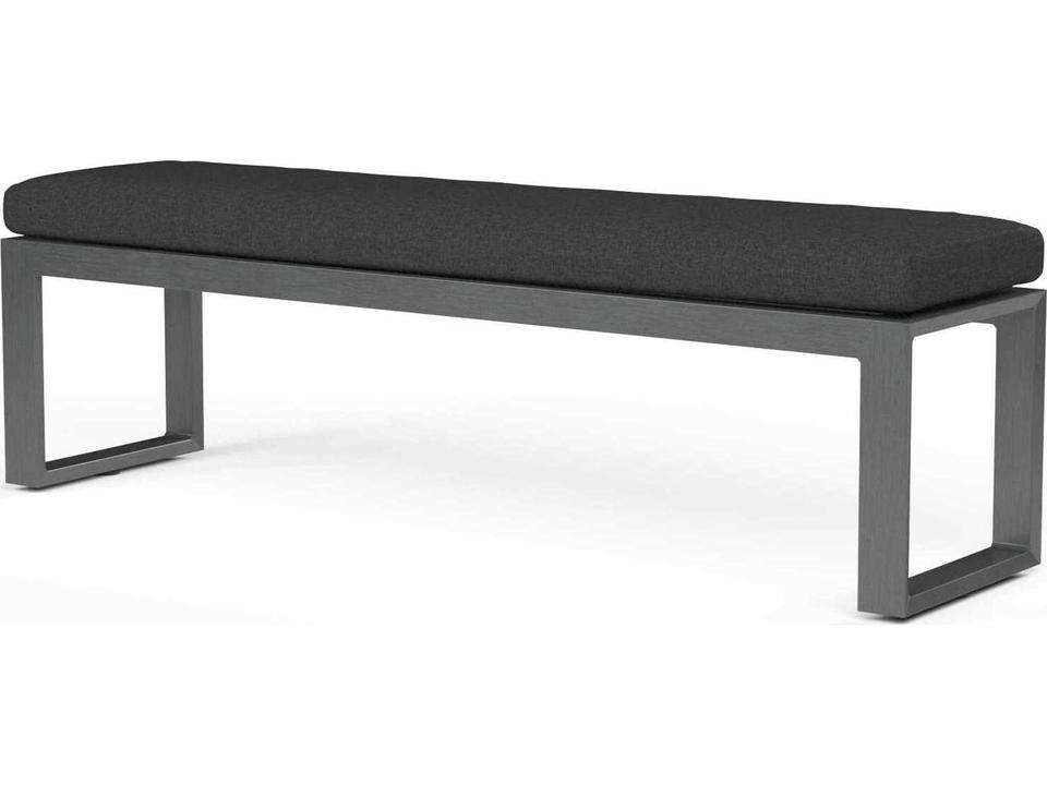 Redondo Outdoor Dining Bench with Sunbrella Spectrum Carbon Cushion