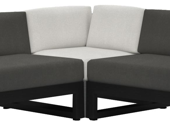 Redondo Aluminum Corner Lounge Chair with Sunbrella Cast Silver