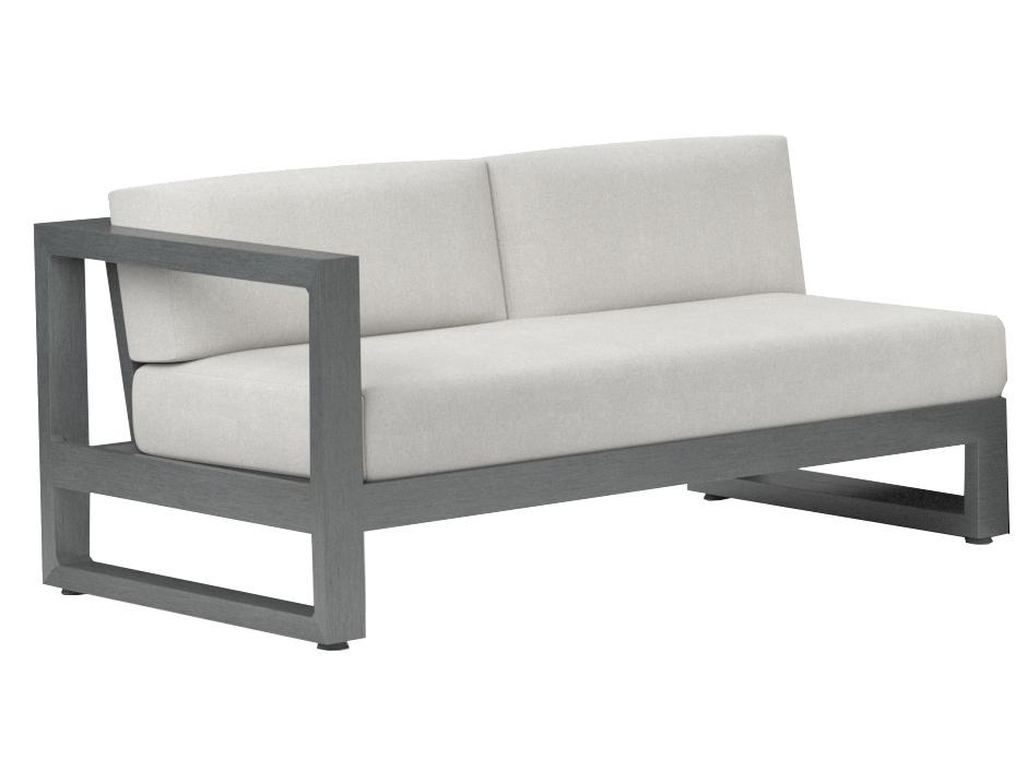 Redondo Aluminum Left Arm Loveseat in Brushed Slate Cast Silver