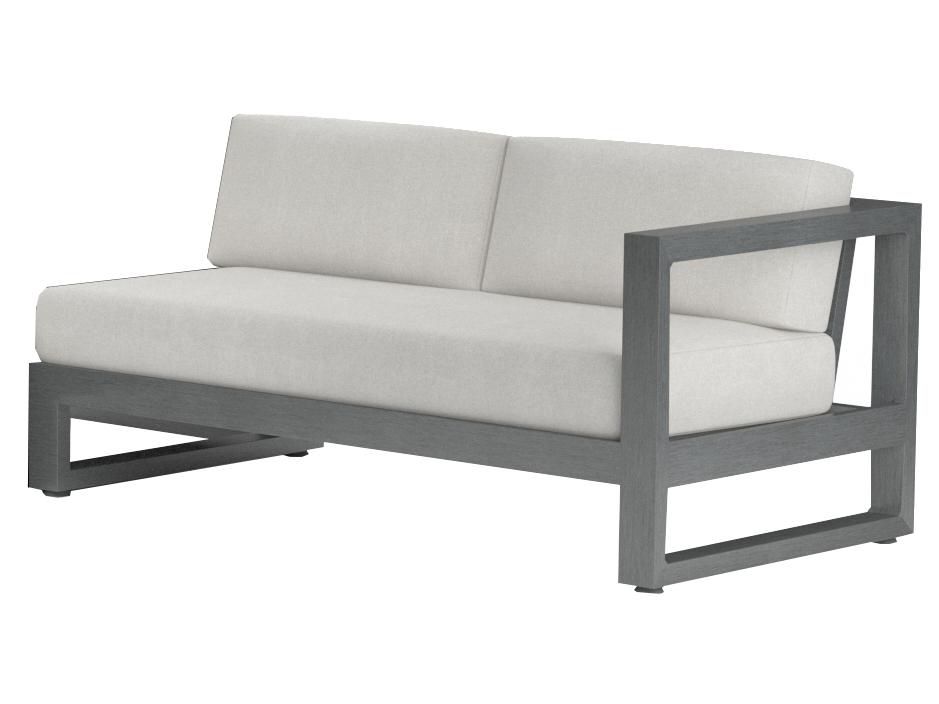 Redondo Aluminum Right Arm Loveseat with Cast Silver Sunbrella