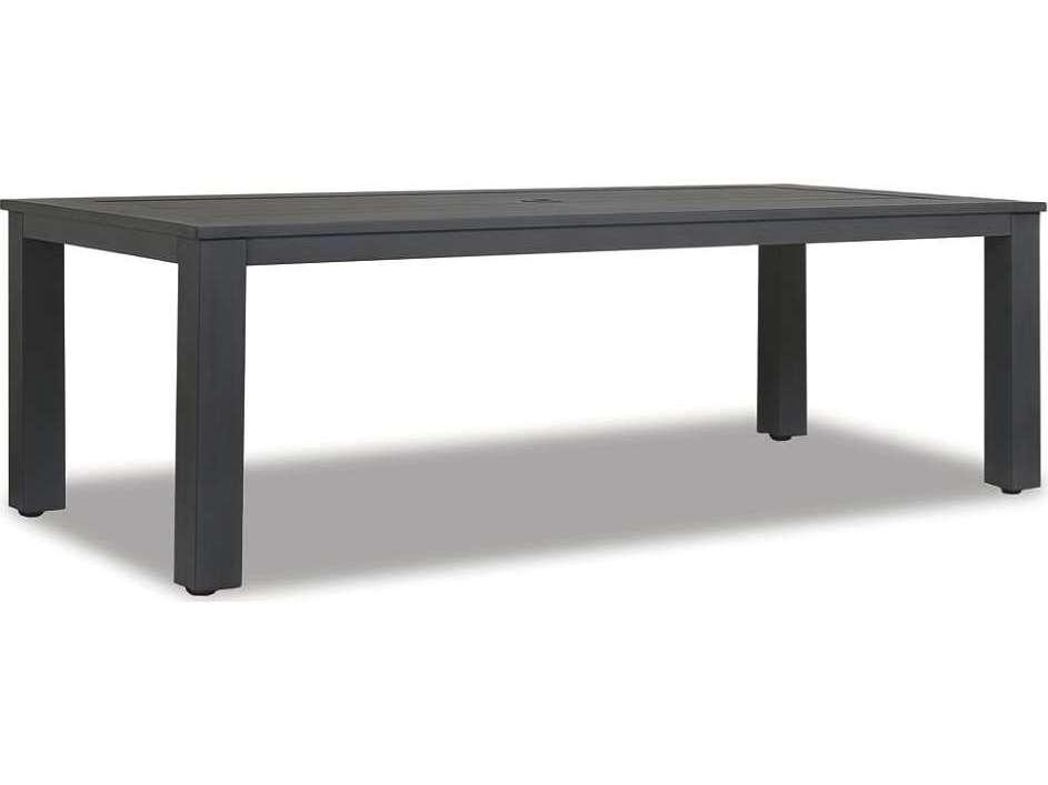 Redondo Aluminum Outdoor Patio Dining Table with Umbrella Hole