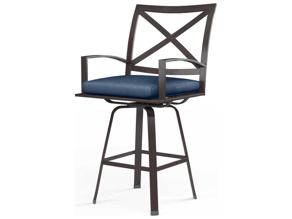 La Jolla Outdoor Swivel Counter Stool in Espresso Aluminum