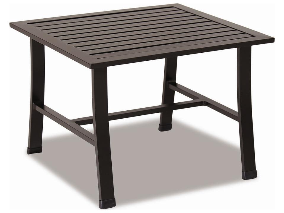 La Jolla Square Aluminum Outdoor End Table in Espresso