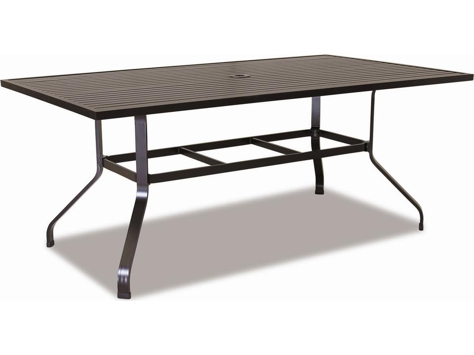 La Jolla 72 Inch Rectangular Aluminum Dining Table in Espresso