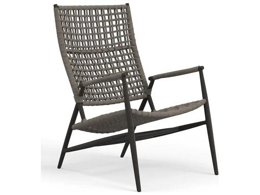 Grigio Highback Outdoor Accent Chair in Graphite and Stone Grey