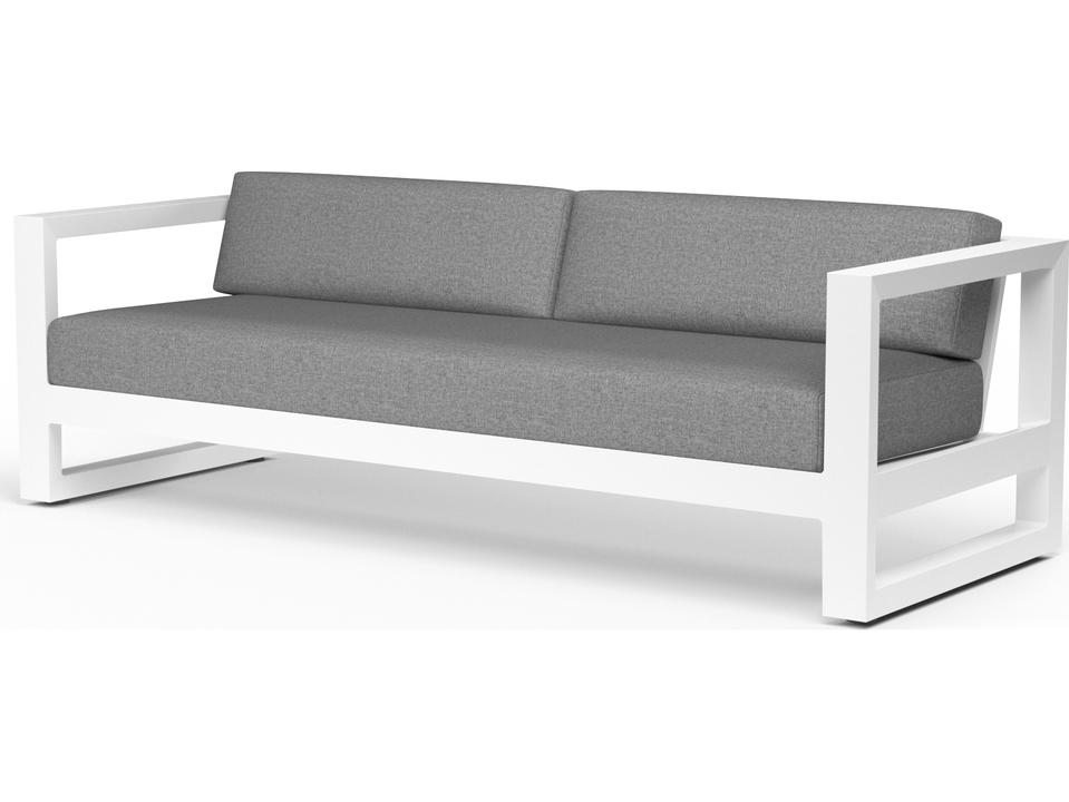 Newport Frosted White Aluminum Sofa