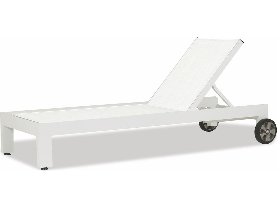 Newport Adjustable Sling Chaise Lounge in Frosted White