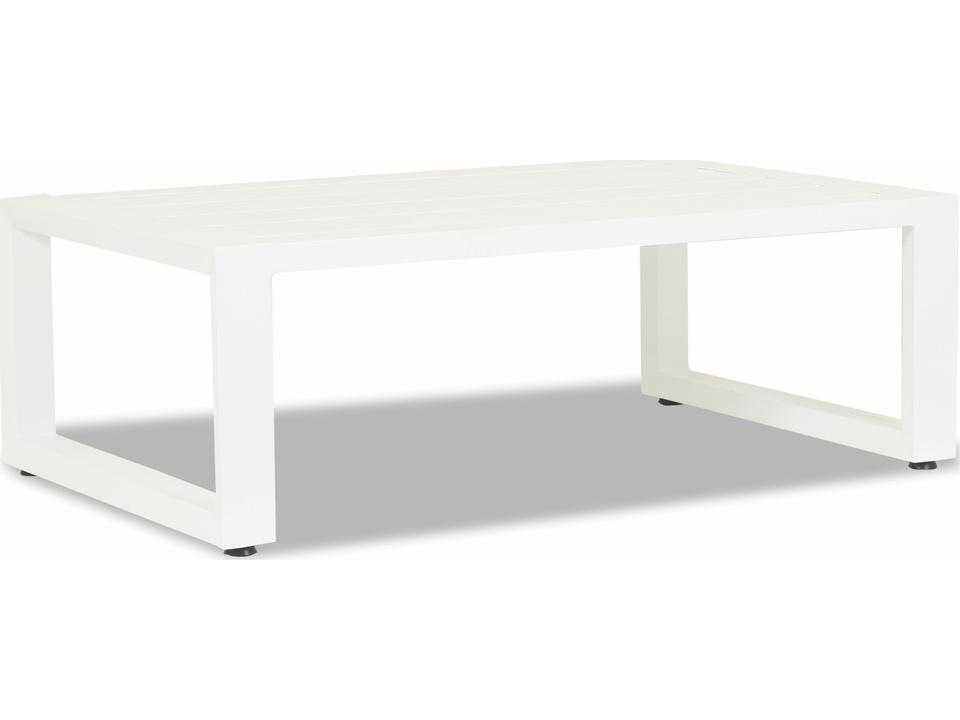 Newport 54-Inch Rectangular Coffee Table in Frosted White