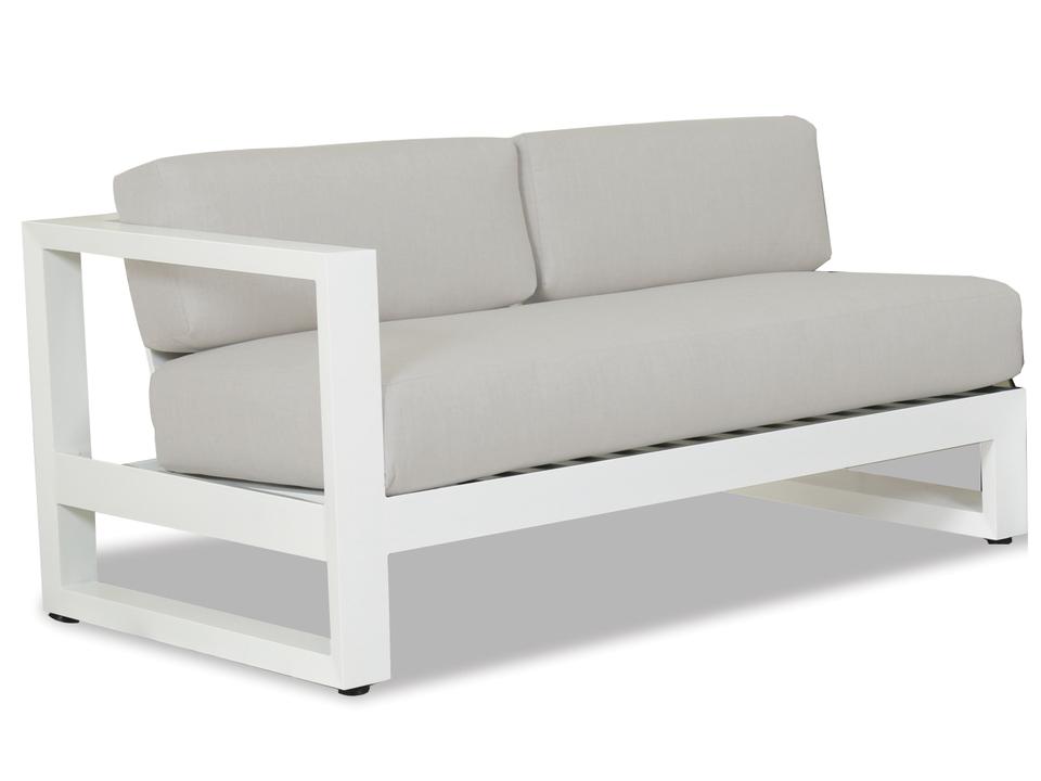 Newport Left Arm Loveseat Sectional Component with Cast Silver Sunbrella