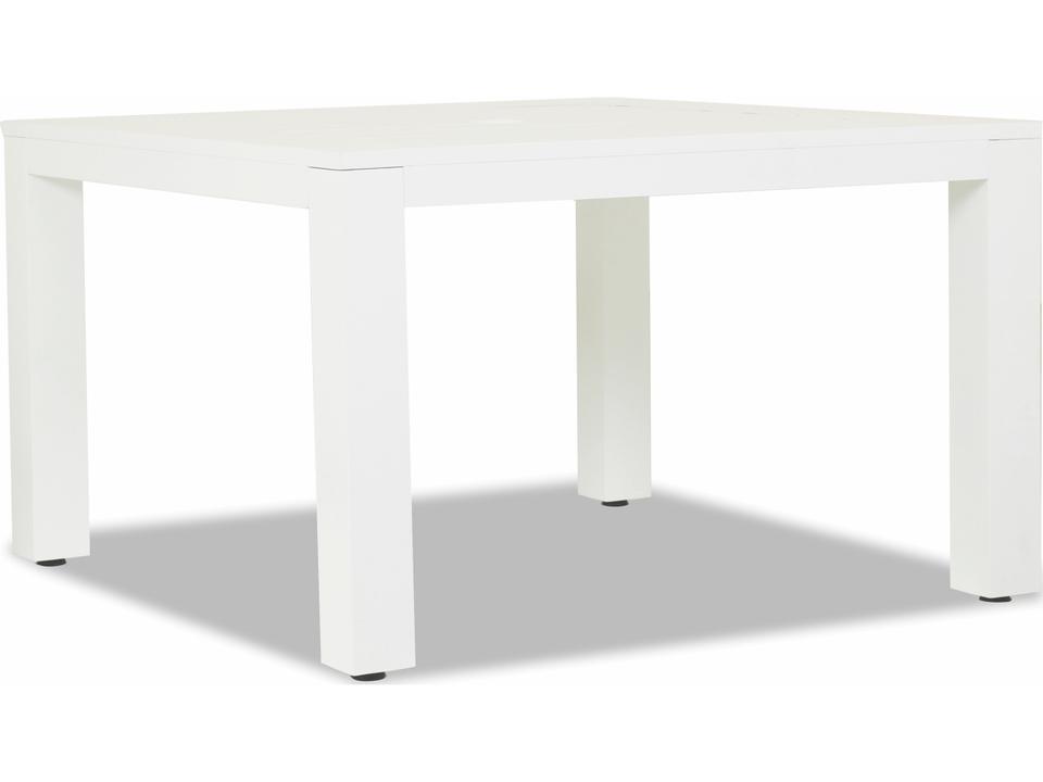 Newport Frosted White Aluminum Square Dining Table
