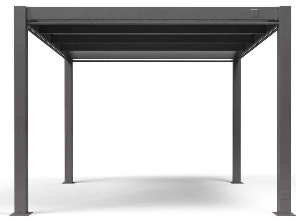 Bazaar 12-Foot Square Pergola with Phifertex Shade in Matte Graphite