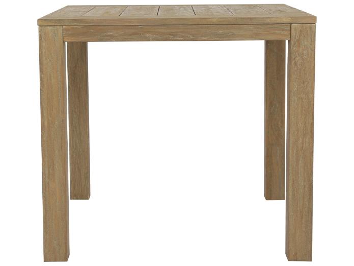 Coastal Teak Outdoor End Table in Warm Gray