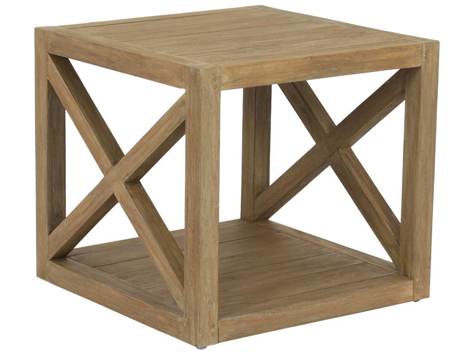 Coastal Teak Square Outdoor End Table in Coastal Teak Wood Finish