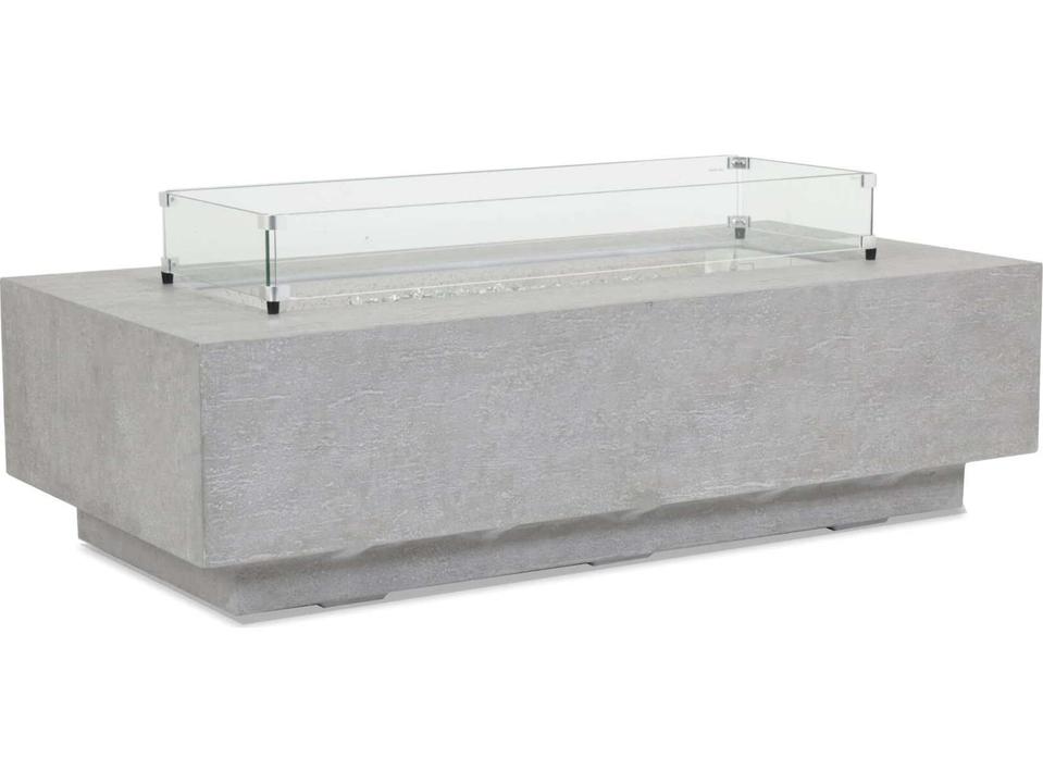 Gravelstone Concrete Rectangular Outdoor Fire Pit Table