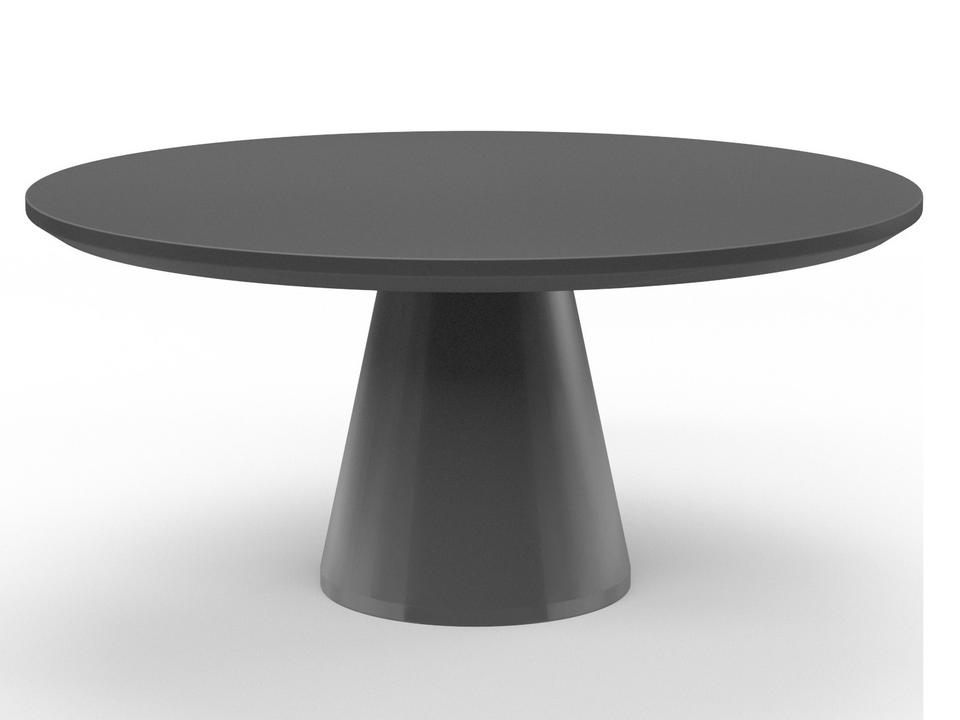 Bazaar 63 Inch Round Pedestal Dining Table in Dark Grey GFRC