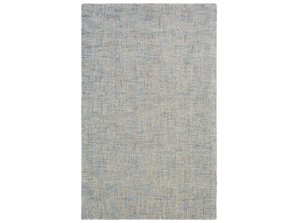 Aiden Modern Hand Tufted Wool Area Rug in Denim Cream