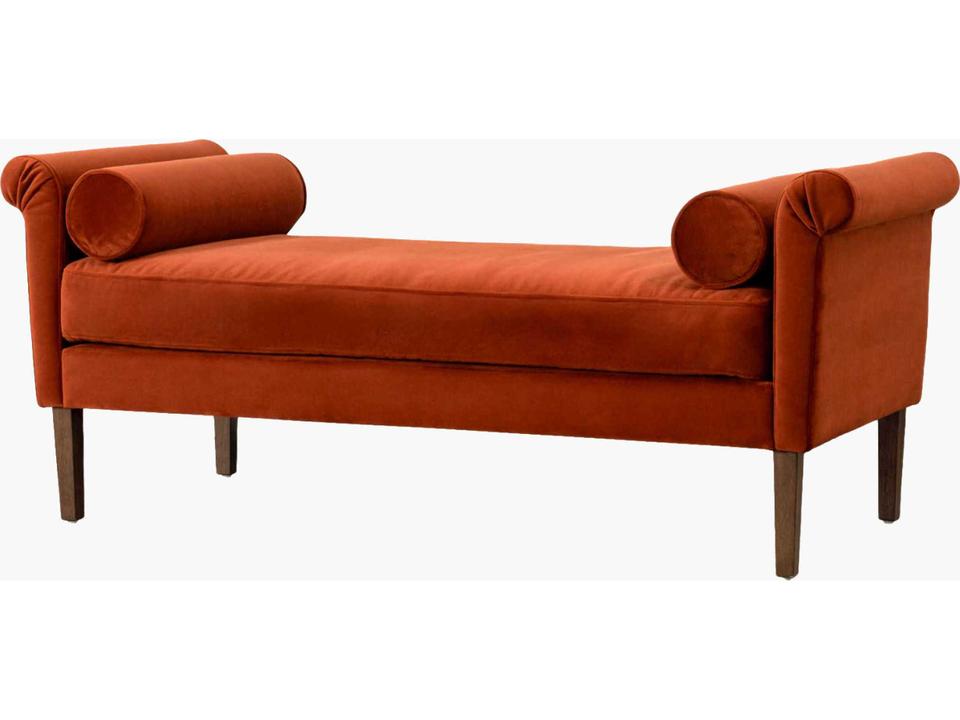 Aneesa Orange Upholstered Accent Bench