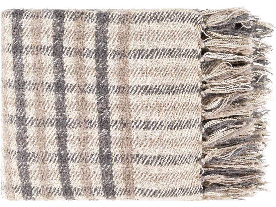 Barke Acrylic Nylon Hand Woven Throw Blanket with Fringe