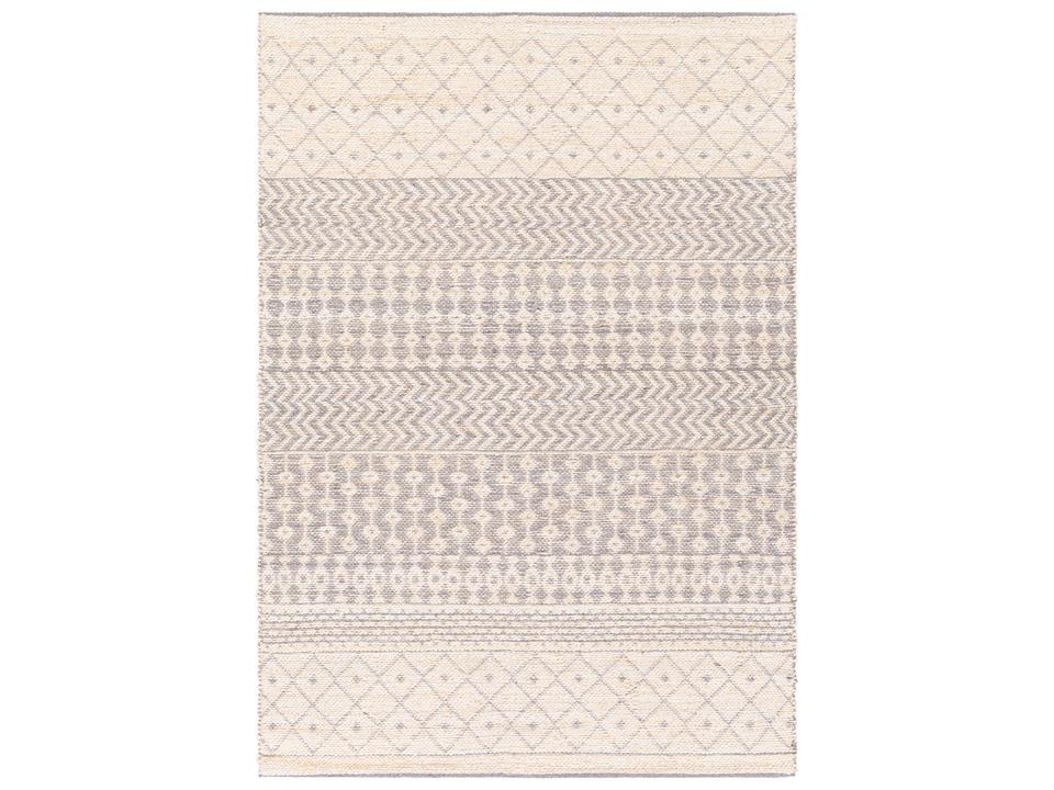 Bryant Global Inspired Area Rug in Light Beige and Medium Gray