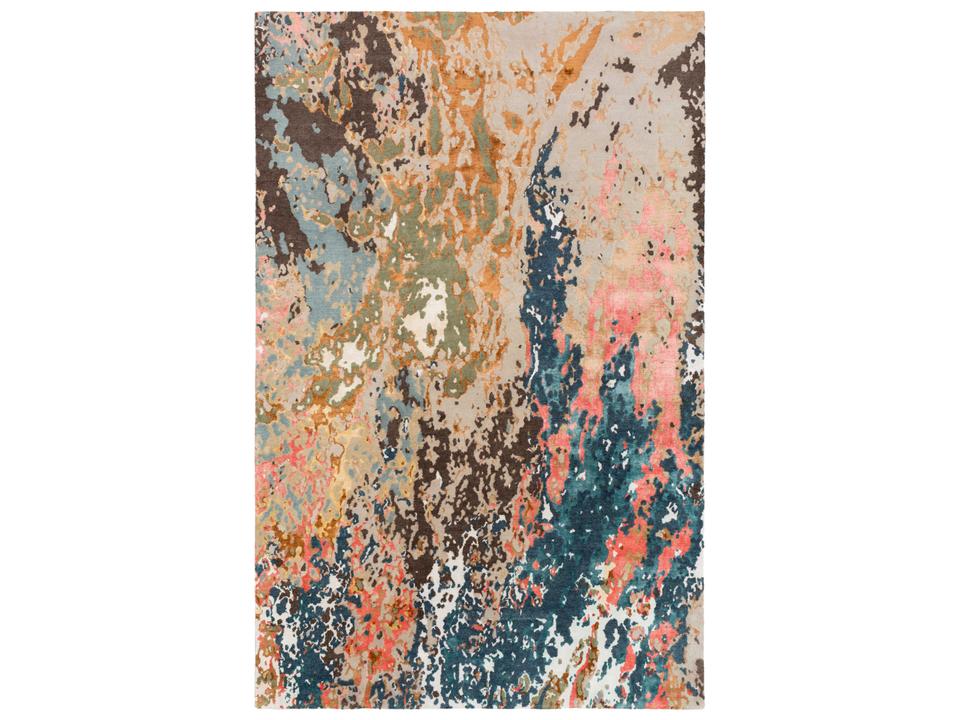 Chemistry Hand Knotted Wool Blend Area Rug Modern Design