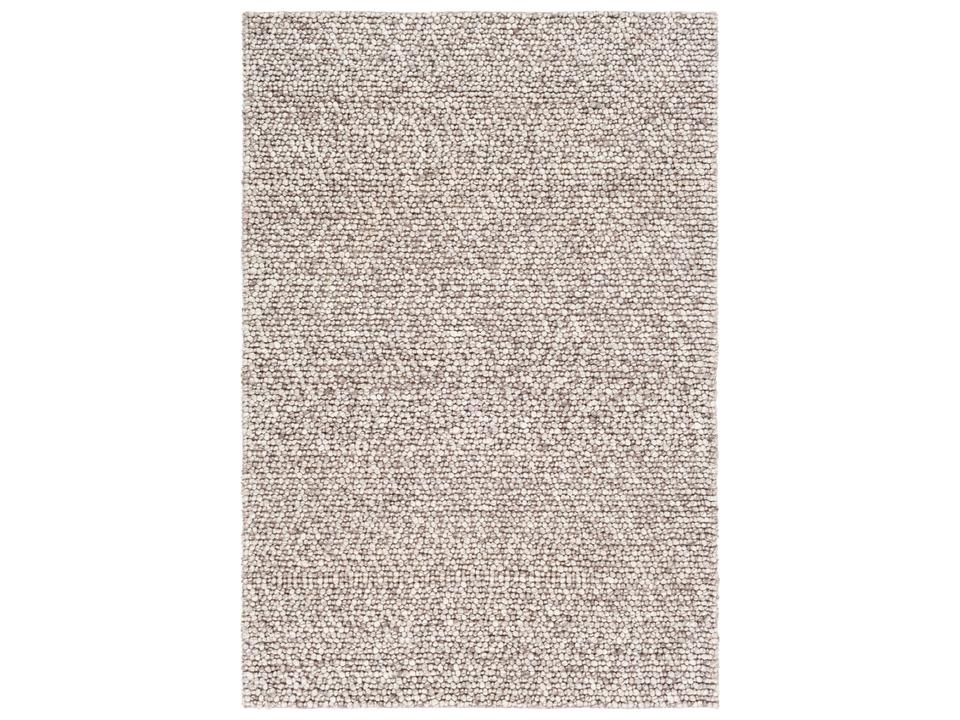 Como Hand Woven Wool Viscose Blend Area Rug in Medium Gray Ivory