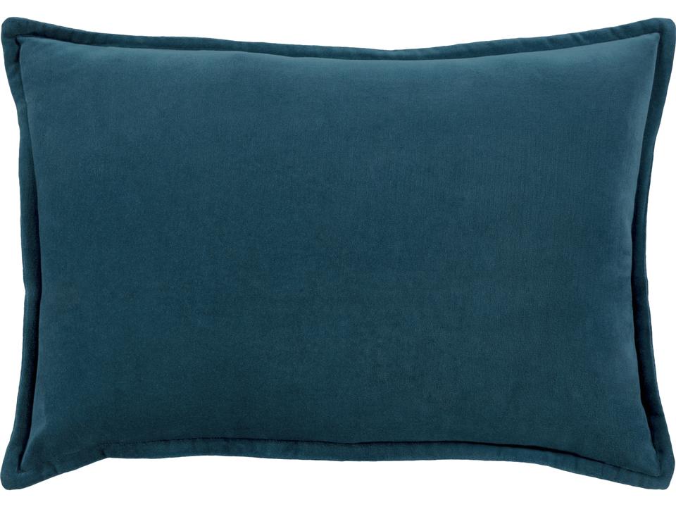 Cotton Velvet Square Accent Pillow in Deep Teal