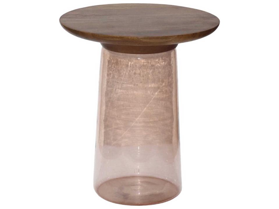 Colwyn Round Wood Rust Dark Brown End Table