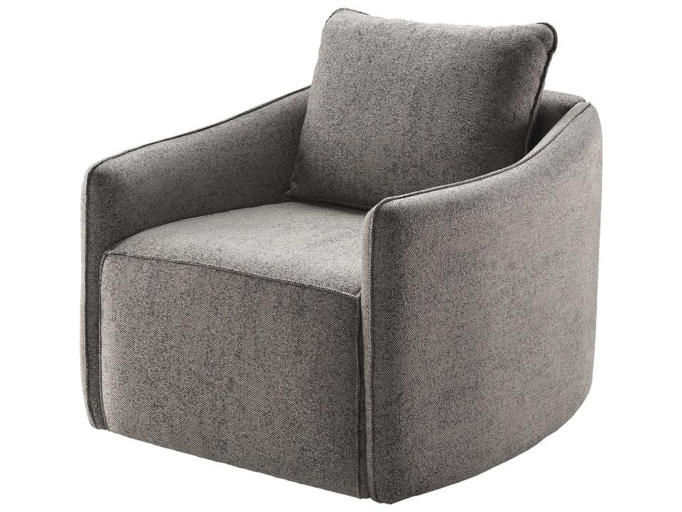 Kelli Swivel Accent Chair in Medium Gray Polyester Fabric