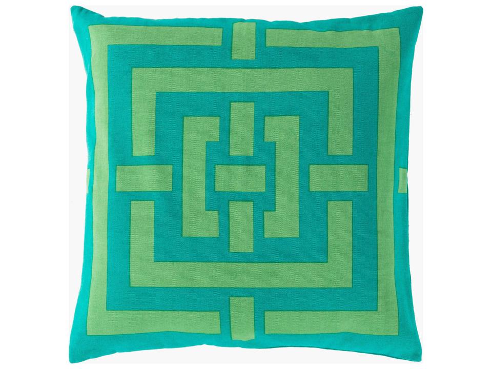 Circles and Squares Cotton Accent Pillow